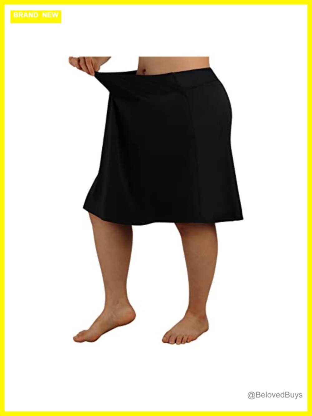 Plus Size Skort Knee Length Running Skirt with Pockets Built-in Shorts